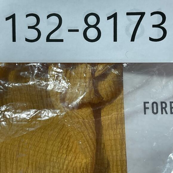 Forever 21 Yellow Smocked Knit Crop Top Medium Midriff Peplum Flair Strappy NWT - Picture 10 of 11